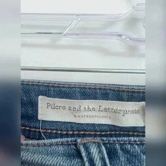 Anthropologie Pilcro Side Stripe Slim Boyfriend Jeans distress Size 24P - Picture 2 of 4